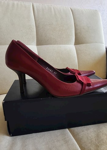 Hotiç Hotic bordo Stiletto Ayakkabı