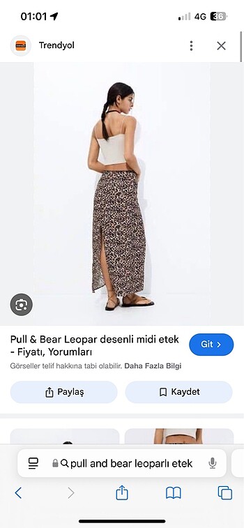 Pull and Bear Pull&Bear leopar midi etek