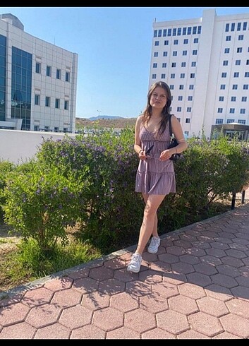 Pull& bear lila elbise 