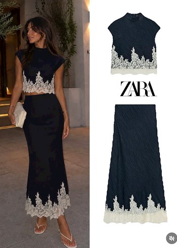 Zara İkili Bluz Etek Takim