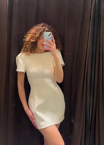 Zara Ekru Mini Elbise