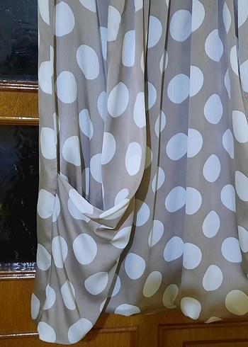 Puantiye Desenli Bej  abiye mini cepli - Görsel 11