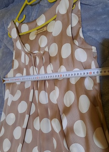 Puantiye Desenli Bej  abiye mini cepli - Görsel 9