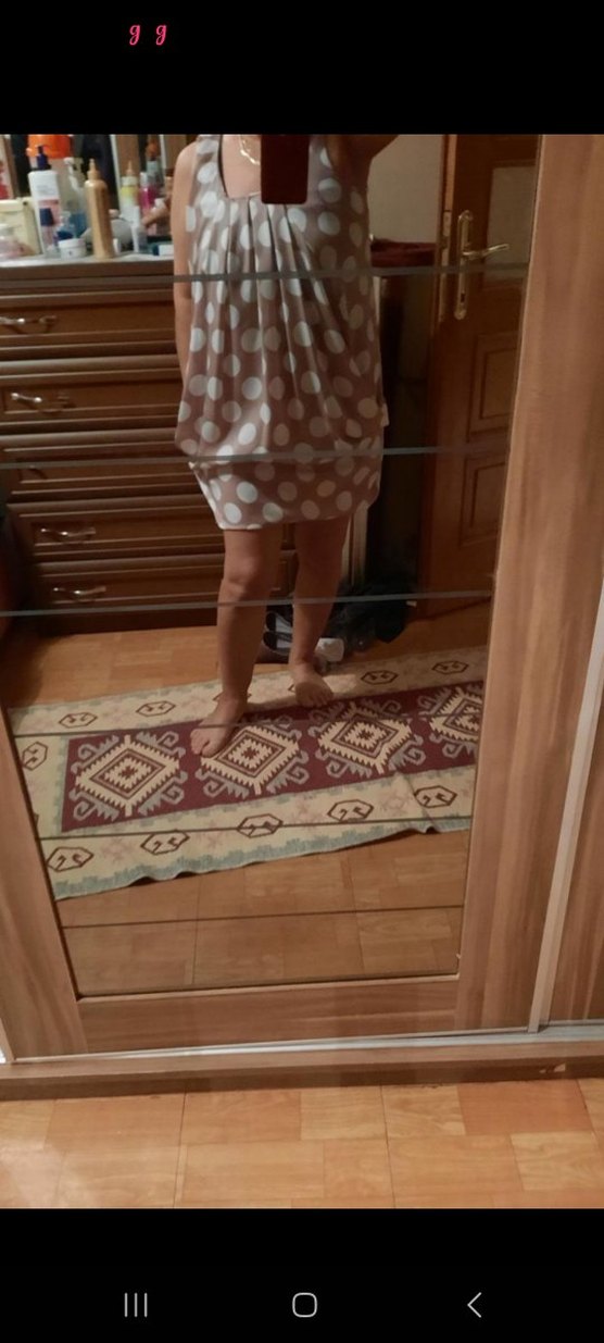 Puantiye Desenli Bej  abiye mini cepli - Görsel 2