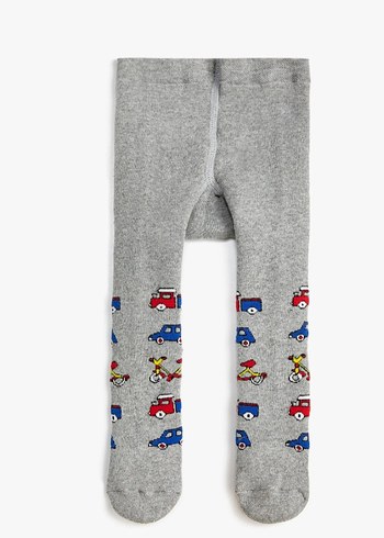 Gri Baskılı Erkek Çocuk Termal Çorap - Görsel 2