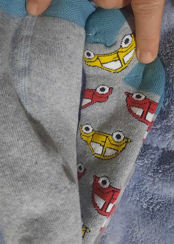 Gri Baskılı Erkek Çocuk Termal Çorap - Görsel 6