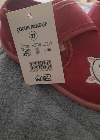 Kız Çocuk Pembe Nakışlı Sıcak Terlikler - Görsel 5