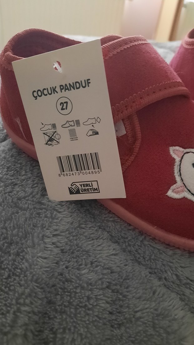 Kız Çocuk Pembe Nakışlı Sıcak Terlikler - Görsel 5