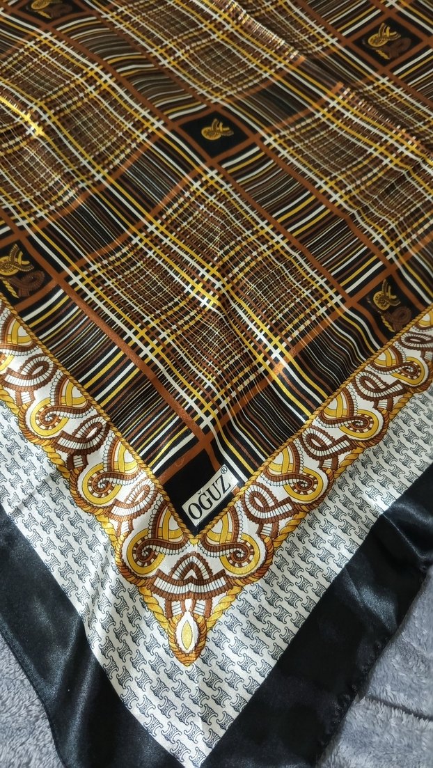 Zincir Detaylı Çok Renkli Bohem Kadın  eşarp - Görsel 3