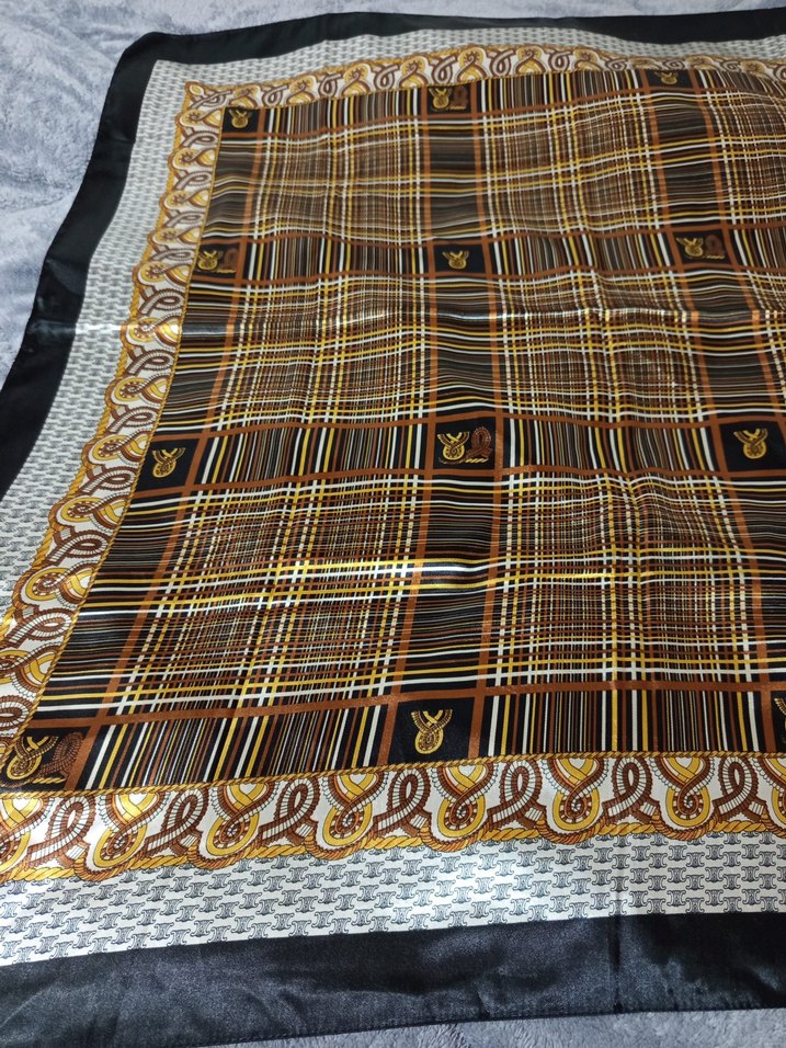 Zincir Detaylı Çok Renkli Bohem Kadın  eşarp - Görsel 5