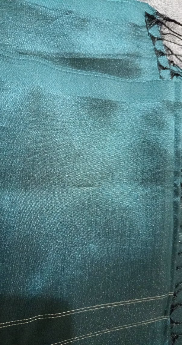 Parlak Turkuaz Kadın  ipek şal - Görsel 4