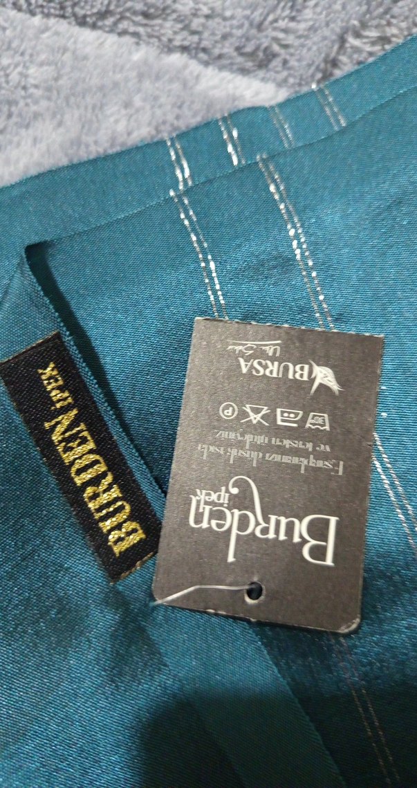 Parlak Turkuaz Kadın  ipek şal - Görsel 2