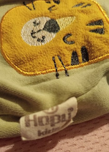 Renkli Nakışlı Düğmeli Yeşil pamuklu bebe takım - Görsel 4