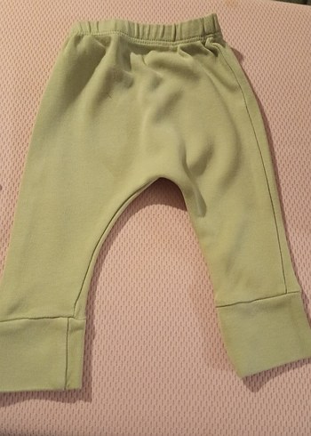 Renkli Nakışlı Düğmeli Yeşil pamuklu bebe takım - Görsel 5