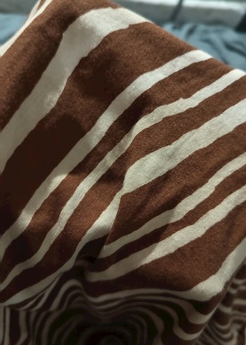 Kahverengi Zebra Desenli Uzun Bohem Elbise - Görsel 13