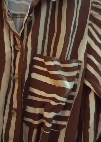 Kahverengi Zebra Desenli Uzun Bohem Elbise - Görsel 15