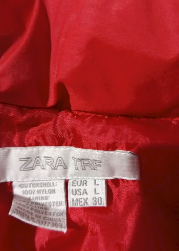 Kırmızı Kapüşonlu Fermuarlı Kadın Kışlık Mont zara marka - Görsel 5