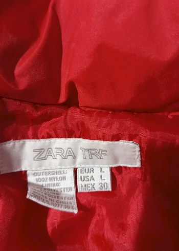 Kırmızı Kapüşonlu Fermuarlı Kadın Kışlık Mont zara marka - Görsel 4