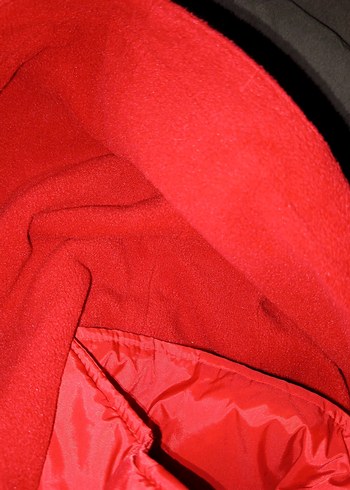 Kırmızı Kapüşonlu Fermuarlı Kadın Kışlık Mont zara marka - Görsel 8