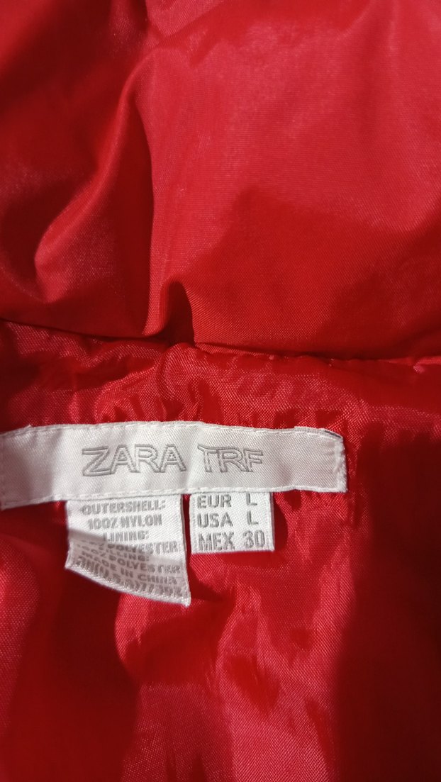 Kırmızı Kapüşonlu Fermuarlı Kadın Kışlık Mont zara marka - Görsel 4