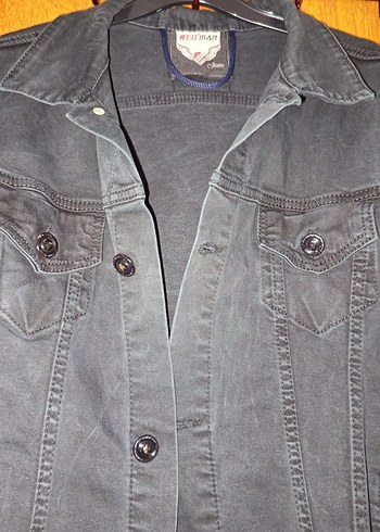 Düğmeli Siyah Kot Ceket - Görsel 7