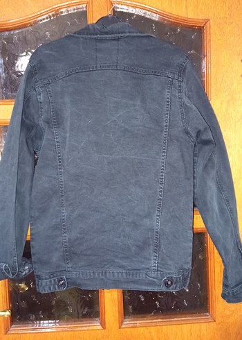 Düğmeli Siyah Kot Ceket - Görsel 8