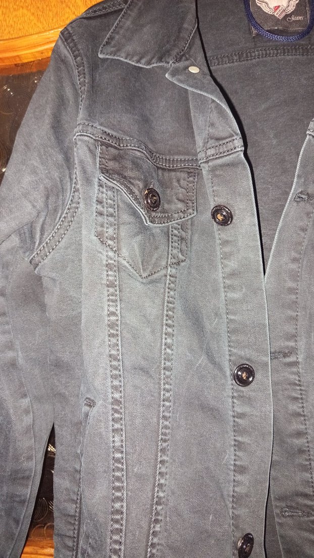 Düğmeli Siyah  Kot Ceket - Görsel 4