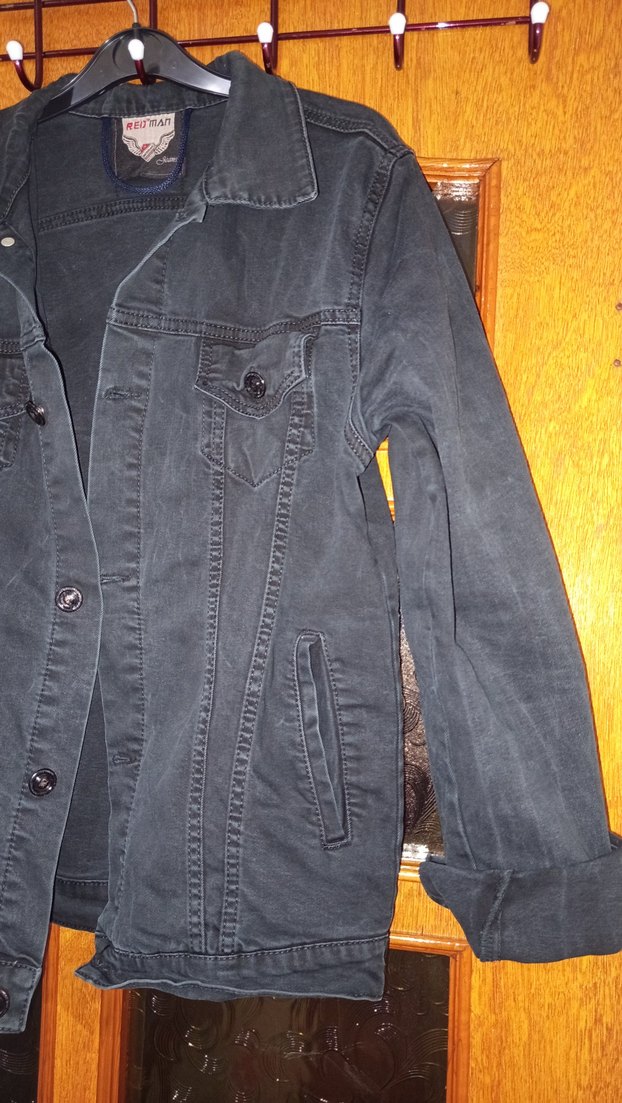 Düğmeli Siyah  Kot Ceket - Görsel 3