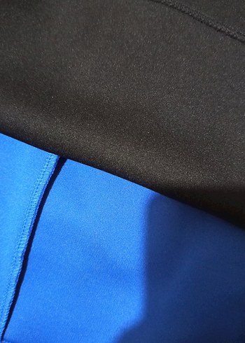 Renk Bloklu V Yaka Midi Kalem Elbise - Görsel 12