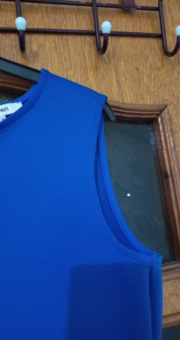 Renk Bloklu V Yaka Midi Kalem Elbise - Görsel 5