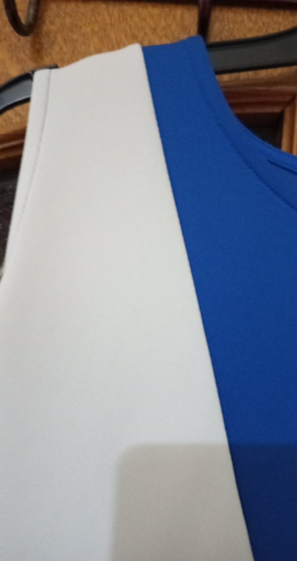 Renk Bloklu V Yaka Midi Kalem Elbise - Görsel 4