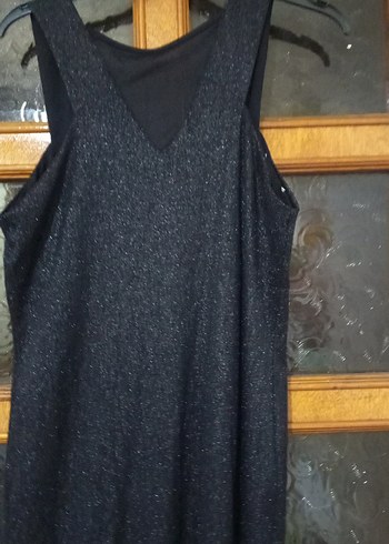 Siyah V Yaka Uzun Kadın Gece Elbisesi - Görsel 11