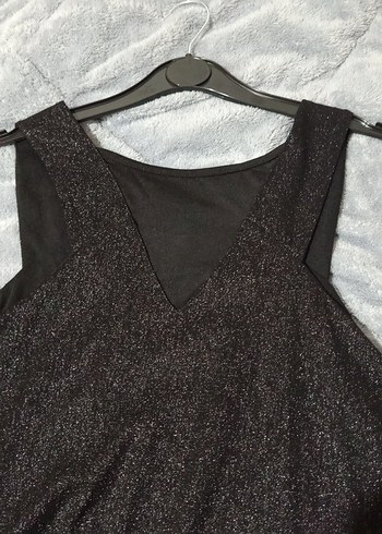 Siyah V Yaka Uzun Kadın Gece Elbisesi - Görsel 7