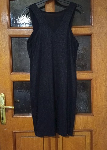 Siyah V Yaka Uzun Kadın Gece Elbisesi - Görsel 5