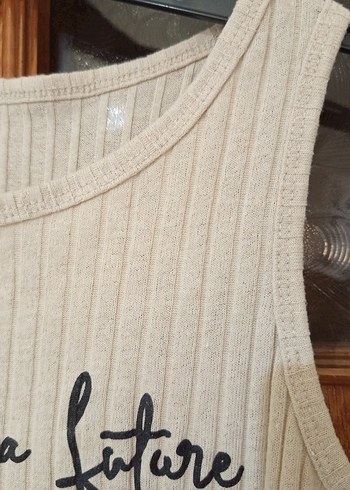 Bej renk baskılı Kısa Kadın Atlet - Görsel 8