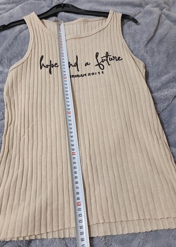 Bej renk baskılı Kısa Kadın Atlet - Görsel 4