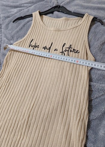 Bej renk baskılı Kısa Kadın Atlet - Görsel 2