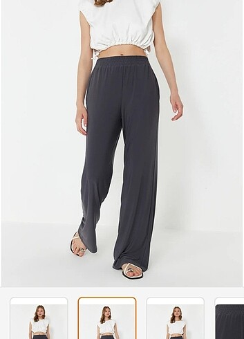 s Beden Antrasit gri wide leg pantolon eşofman