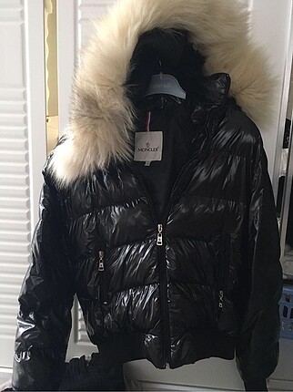 Moncler şişme siyah parlak mont