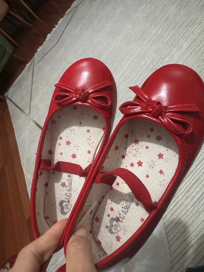 Kız Çocuk Kırmızı Fiyonklu Babet - Görsel 2