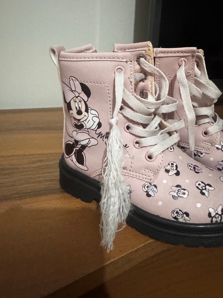 Pembe Minnie Mouse Baskılı Kız Botu - Görsel 4