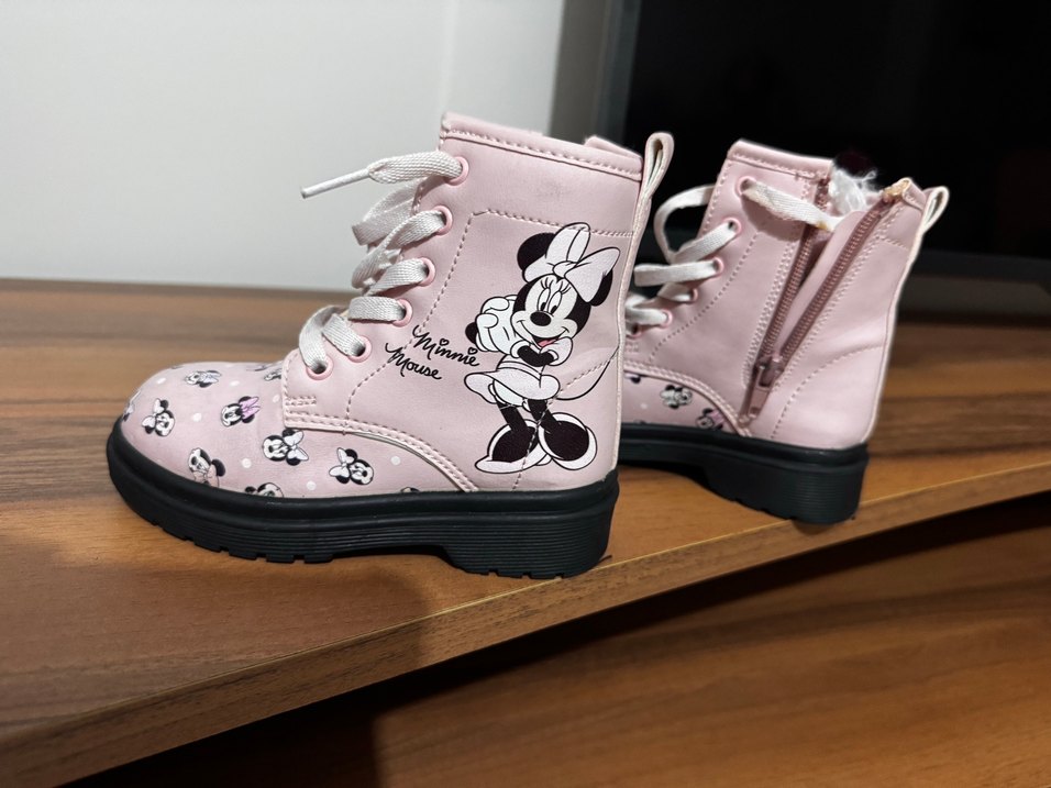 Pembe Minnie Mouse Baskılı Kız Botu - Görsel 2