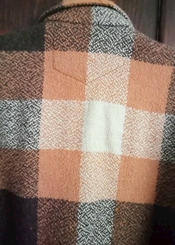 Düğmeli Kahverengi Yün kalın Gömlek - Görsel 3