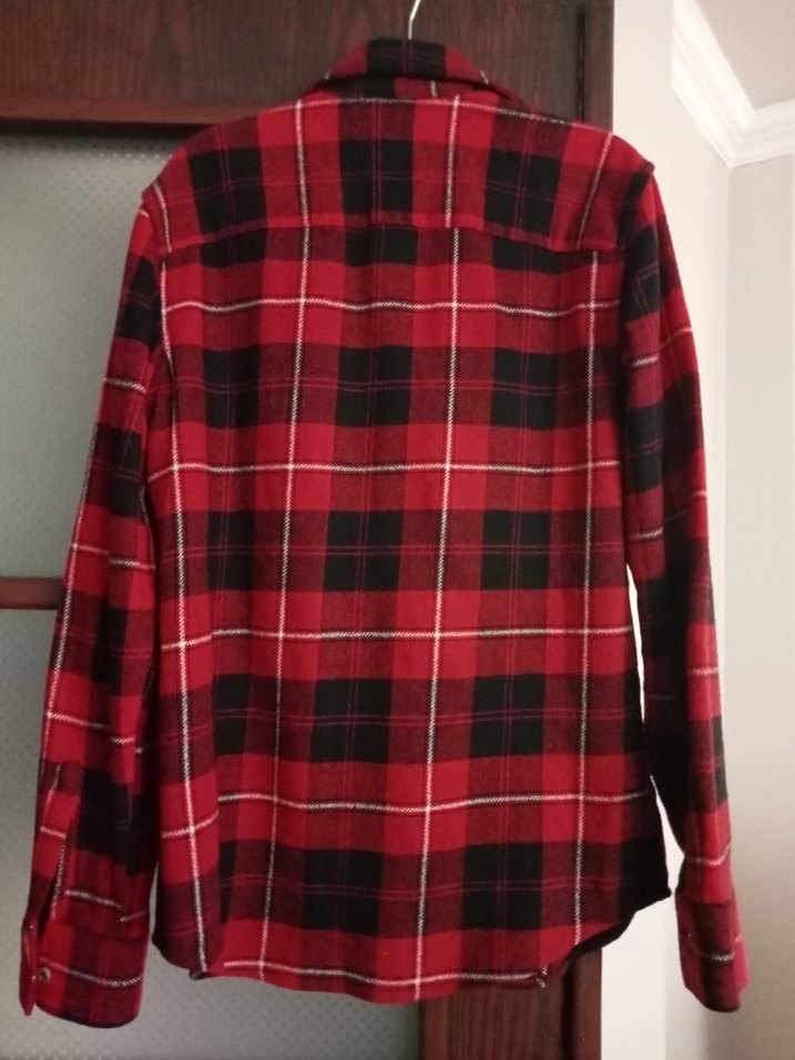 Bordo Ekose Desenli Düğmeli Erkek Gömlek - Görsel 2