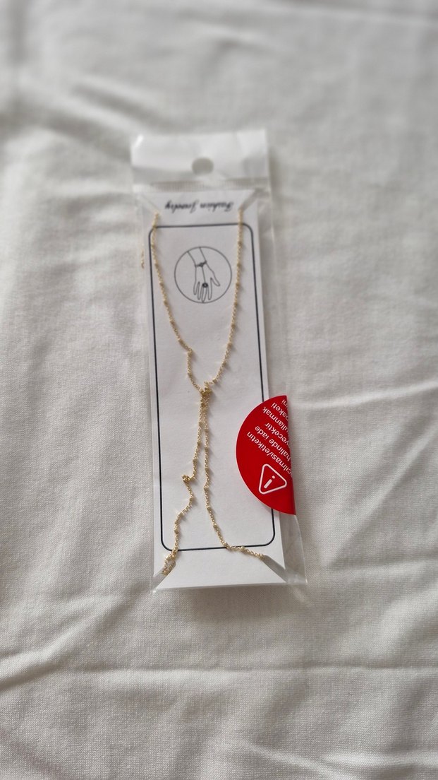 Zincir Detaylı Altın Renk Kadın El Zinciri - Görsel 2