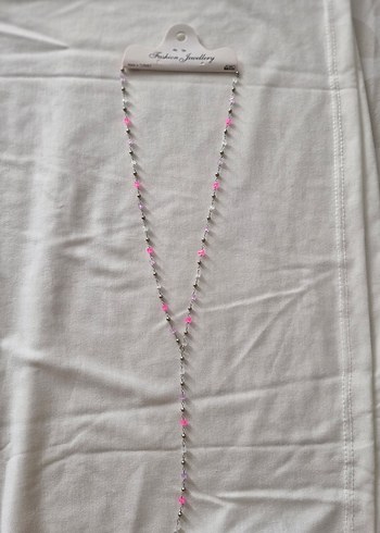 Pembe Boncuklu Uzun Bohem Kolye - Görsel 2