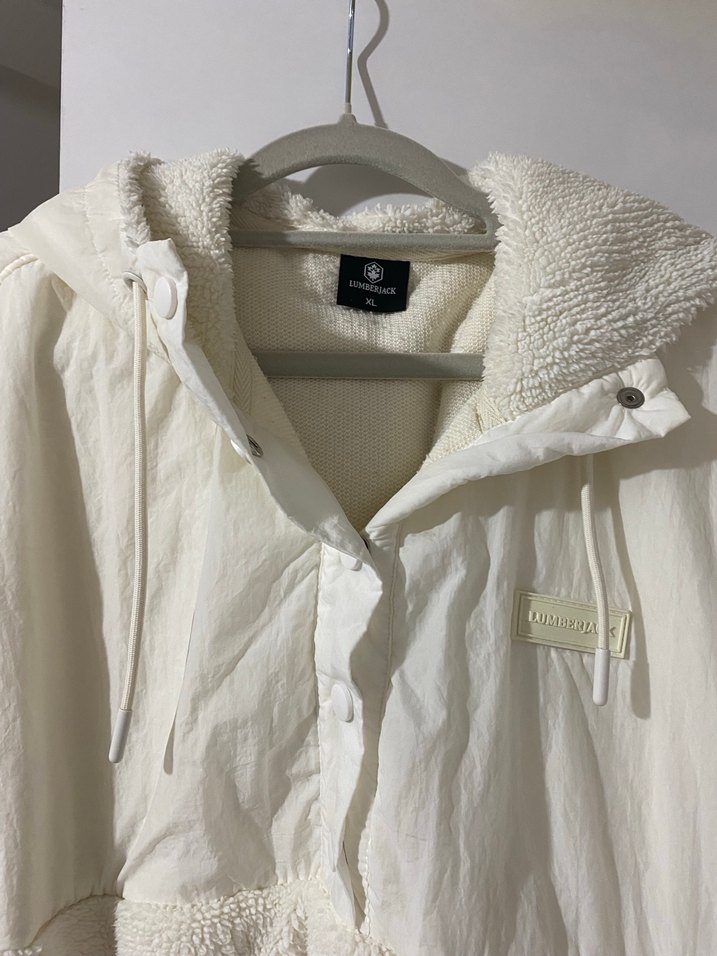 Düğmeli Beyaz Kadın Polar Ceket - Görsel 2