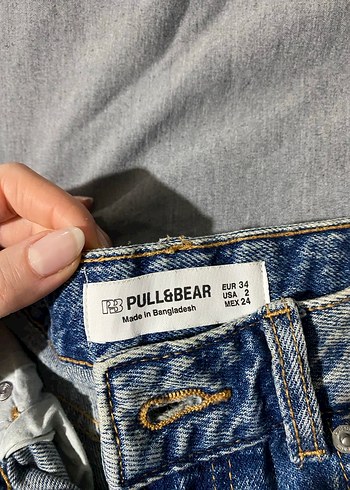 Kadın Mavi Batik Desenli Bol Kesim Kot Pantolon - Görsel 3