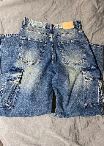 Kadın Mavi Batik Desenli Bol Kesim Kot Pantolon - Görsel 4