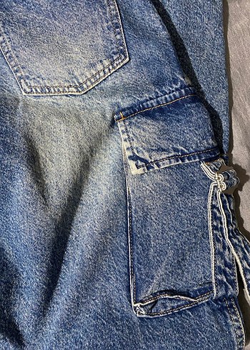 Kadın Mavi Batik Desenli Bol Kesim Kot Pantolon - Görsel 7